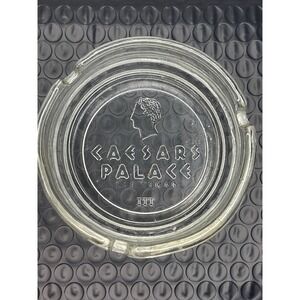 Caesars Palace Las Vegas Ashtray Clear‎ Glass Vintage Hotel Casino Souvenir
